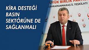 YARDIMCIOĞLU: BASIN VE MEDYA SEKTÖRÜNE KİRA DESTEĞİ SAĞLANMALI!