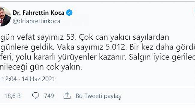 Koca'dan sevindiren haber