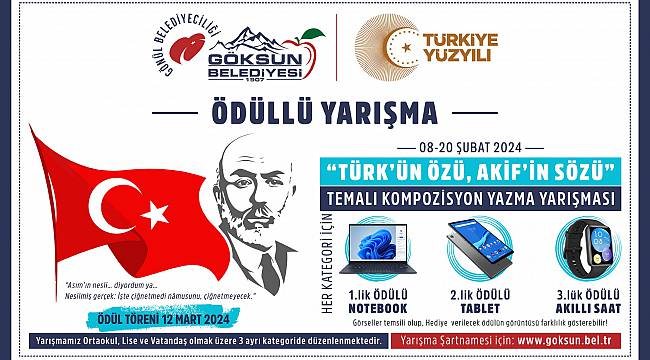 GÖKSUN BELEDİYESİ ÖDÜLLÜ YARIŞMA DÜZENLİYOR