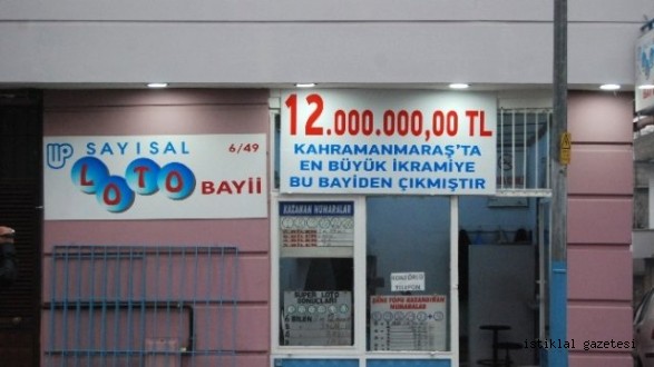 EN BÜYÜK İKRAMİYE 12 NOLU BAYİDEN ÇIKTI