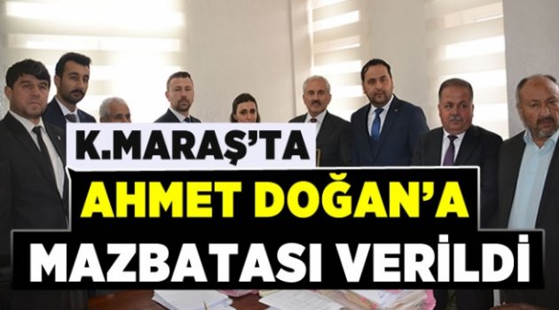 Andırın Yeni Belediye Başkanı Ahmet Doğan Mazbatası Aldı