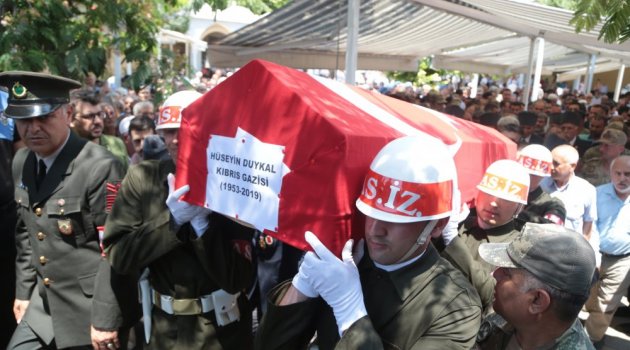 Kıbrıs gazisi Hüseyin Duykal son yolculuğuna uğurlandı