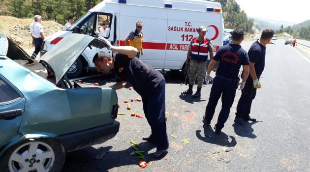 otomobilin çarptığı kişi yaralandı.