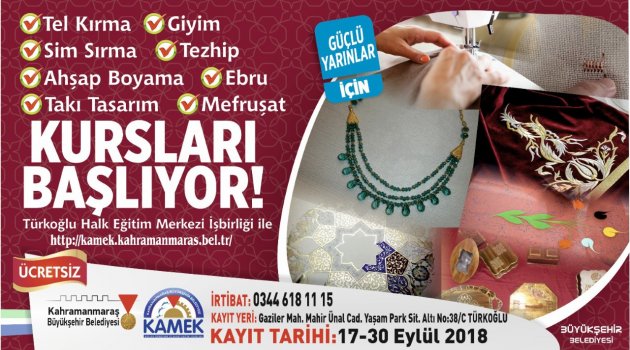 TÜRKOĞLU KAMEK KURSLARINA KAYITLAR BAŞLADI