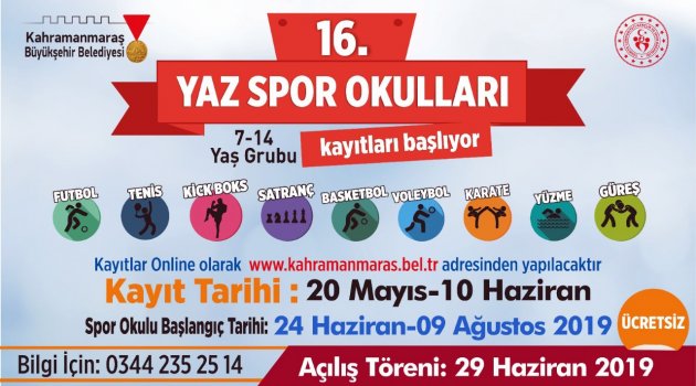 YAZ SPOR OKULU KAYITLARI BAŞLADI.